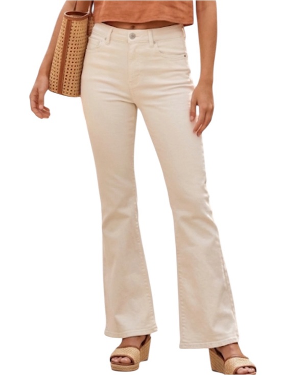 American Eagle Outfitters Denim - American Eagle White Flare Jeans 12L Super Stretch Mid Rise Denim AE Long
A